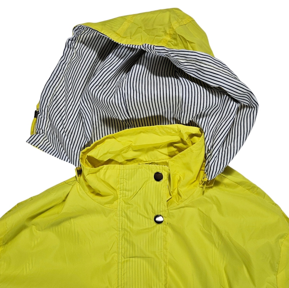 FISOUL Yellow Rain Coat Sz XXL Removable Hood Striped Lining Water-Resistant NWT - Picture 7 of 16